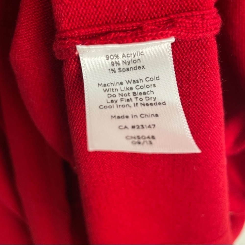 Talbots Red Knit Sweater Dress 3/4 Sleeves Size M Christmas - Picture 8 of 9